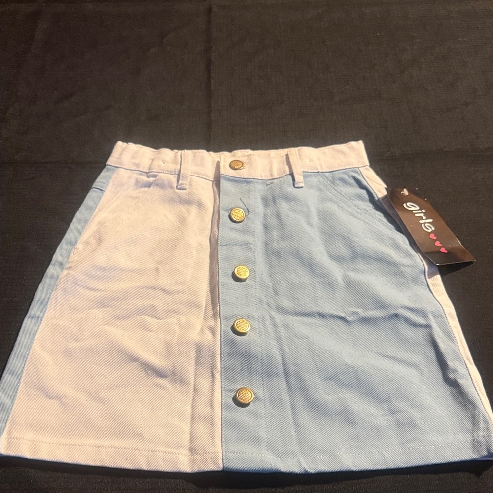 Stylish Two-Tone Blue and White Skirt